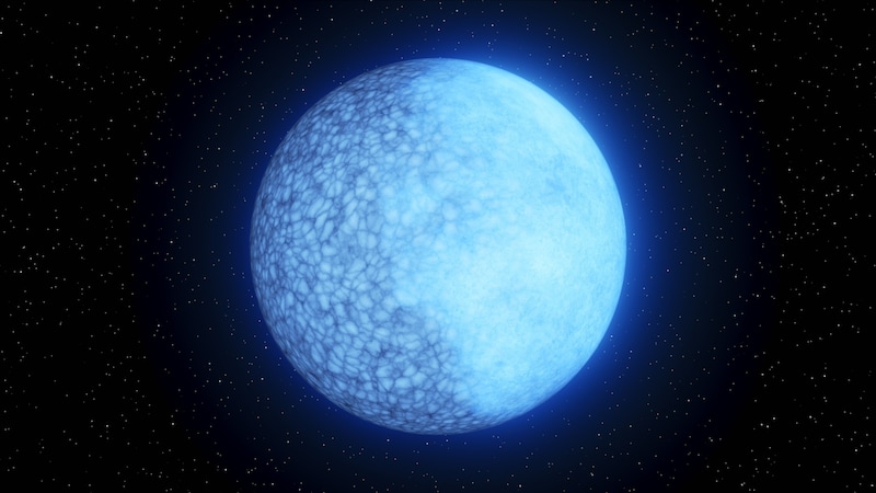 The white dwarf with two faces. "Janus" consists mainly of hydrogen (brighter blue) on one side and helium on the other. (Bild: K. Miller, Caltech-IPAC)