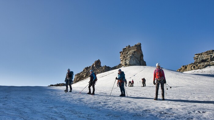 The route to the Gran Paradiso in Italy led over glaciers
