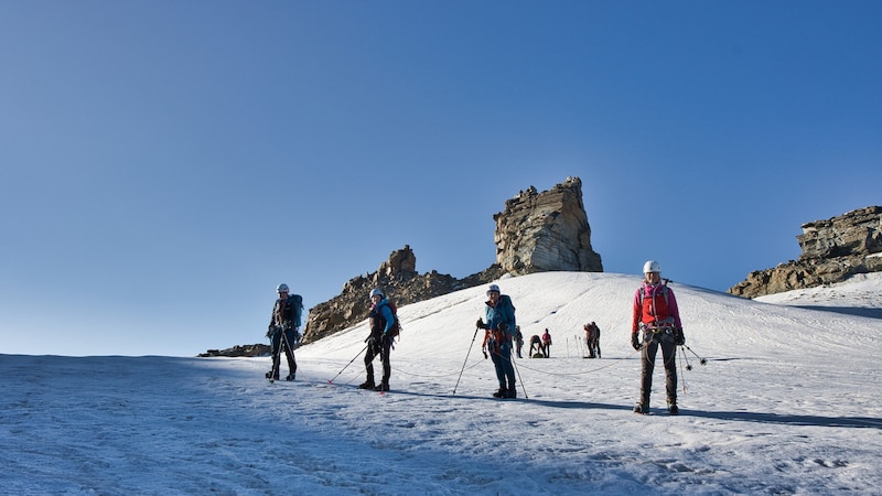 The route to the Gran Paradiso in Italy led over glaciers (Bild: Weges)