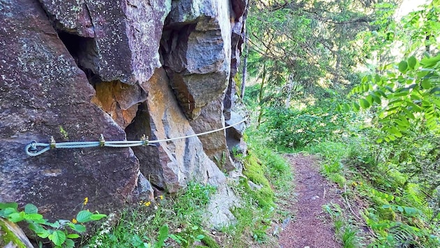 Der Liesersteig ist nun ein alpiner Steig, der Trittsicherheit und Schwindelfreiheit erfordert. (Bild: zVg)