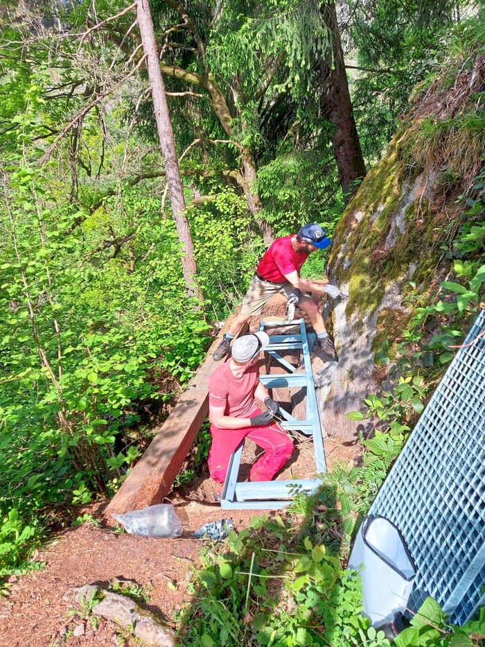 Since spring, trail professionals from the Alpine Club have been busy with the general renovation of the Liesersteig trail.