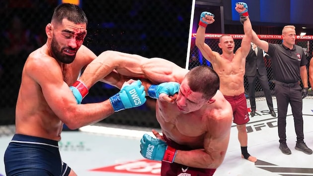 Bogdan Grad has made it! He booked his UFC ticket with a victory over Michael Aswell. (Bild: UFC, Ettl, Krone KREATIV)