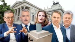 (Bild: Krone KREATIV/Kronen Zeitung/APA; Patrick Huber, Martin Jöchl, Georg Hochmuth, Reinhard Holl, Max Slovencik, Eva Manhart)