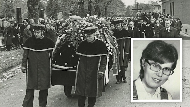 Over a thousand people once attended her funeral - the Maria Schwaiger murder case remains unsolved to this day. (Bild: Krone KREATIV/zVg)