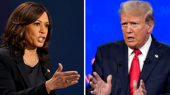 Die beiden Kontrahenten im Rennen um das Weiße Haus, die demokratische Vizepräsidentin Kamala ...