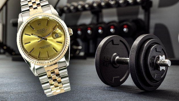 The expensive Rolex watch went missing while a Viennese was training. (Bild: Krone KREATIV/zvg, Stock Adobe)