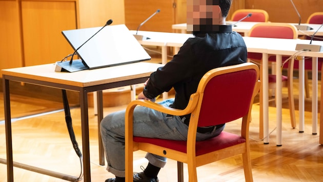 The defendant at the Linz Regional Court (Bild: Einöder Horst/Horst Einöder/Flashpictures, Krone KREATIV)