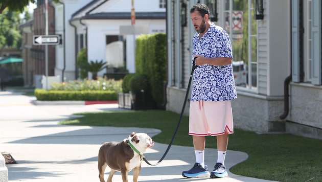 Adam Sandler, seen here walking the family dog, is Gen Z's new style role model. (Bild: www.viennareport.at)