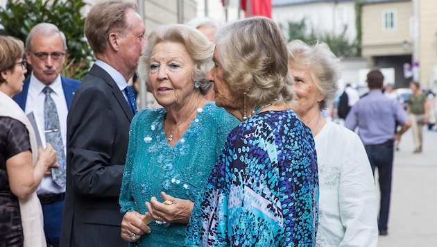 Beatrix der Niederlande bei ihrem Festspielbesuch 2019 (Bild: Franz Neumayr)