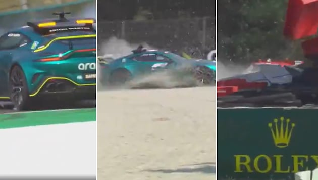 Bernd Mayländer lost control of his car in Monza. (Bild: X/AuRupteur)