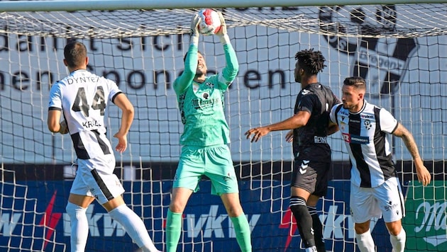 Sebastian Dirnberger (right) wants to keep the defense together in Bregenz. (Bild: GEPA/GEPA pictures)