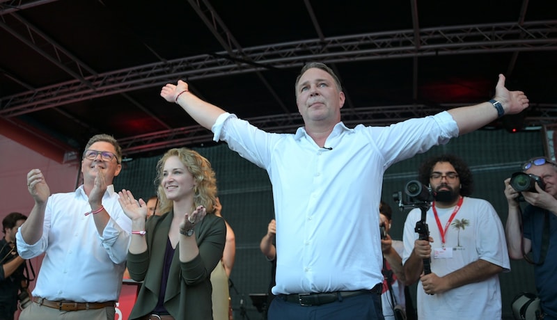 Andreas Babler started his intensive election campaign before the fall elections in Linz. The SPÖ leader is due to come to Linz next week. (Bild: ROLAND SCHLAGER)