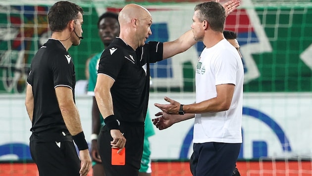 Robert Klauß was shown the red card at the end of the game. (Bild: GEPA pictures)