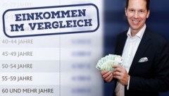 Die „Krone“ zeigt, wie hoch die Einkommen je nach Altersklasse derzeit sind. Gehaltsexperte Conrad Pramböck gibt Tipps, wie sich Löhne und Gehälter in der jeweils eigenen Lebensphase steigern lassen. (Bild: Krone KREATIV/Zwefo)