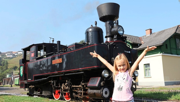 The "Krone" traveled part of the route with this historic locomotive from Birkfeld. (Bild: Jauschowetz Christian/Christian Jauschowetz)