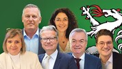 Die Spitzenkandidaten für die Landtagswahl (von links): Claudia Klimt-Weithaler (KPÖ), Mario ...