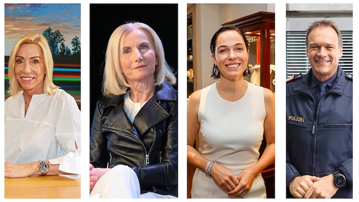 „Wings for life“-Chefin Anita Gerhardter, Roswitha Stadlober, Präsidentin des Österreichischen Skiverbands, Schauspielerin Verena Altenberger und Salzburgs Landespolizeidirektor Bernhard Rausch (v.l.n.r)