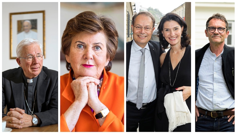 This nine-member committee includes Salzburg's Archbishop Franz Lackner, Helga Rabl-Stadler, long-standing President of the Salzburg Festival, Gerhard Drexel, Chairman of the Supervisory Board at Spar Österreichmit and his wife Andrea, Managing Director of Rettet das Kind Salzburg, Bernhard Fügenschuh, Rector of the University of Salzburg (from left to right) and (Bild: Markus Tschepp, hiva naghshi, daniel scharinger, attila molner, Andreas Tröster, peter tomschi)