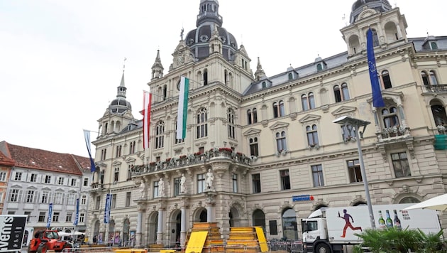 The waters are once again rising in Graz City Hall. (Bild: Jauschowetz Christian/Christian Jauschowetz)