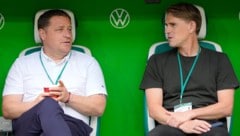 Bayern-Sportvorstand Max Eberl (li.) und Sportdirektor Christoph Freund blicken auf eine intensive Transferphase zurück. (Bild: GEPA)