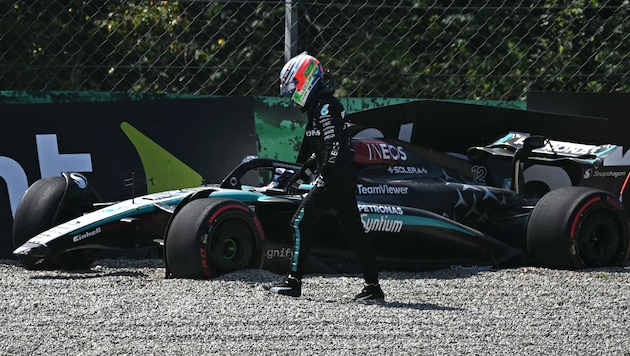 Andrea Kimi Antonelli crashed in the first Monza practice session. (Bild: AFP/APA/Gabriel BOUYS)