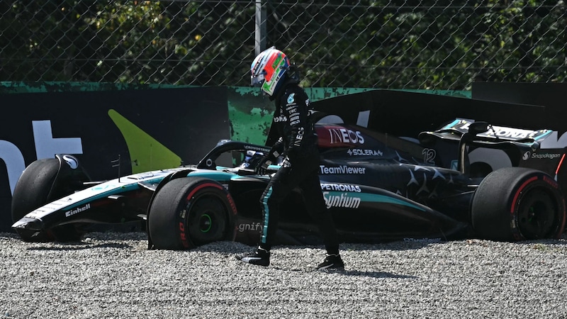 Antonelli's first outing in the W15 ended in the gravel. (Bild: AFP/APA/Gabriel BOUYS)