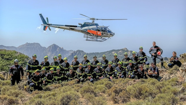 Zwei NÖ-Teams nahmen je eine Woche an internationaler Weiterbildung auf Korsika teil (Bild: Landesfeuerwehrverband)