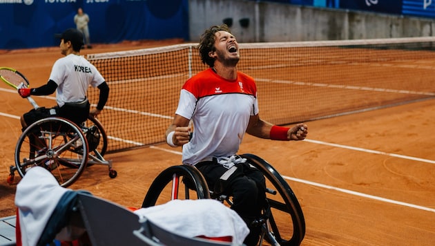 Nico Langmann celebrated his first match victory at the Paralympics at his third attempt. (Bild: GEPA/GEPA pictures)