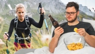 Bewegungsheld oder Couch-Potato – wo würden Sie sich einordnen? (Bild: Stock Adobe (2), Krone KREATIV)