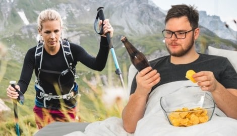 Bewegungsheld oder Couch-Potato – wo würden Sie sich einordnen? (Bild: Stock Adobe (2), Krone KREATIV)