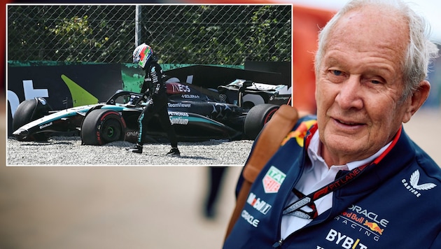 Kimi Antonelli (top left) crashed after just ten minutes. Helmut Marko has a lot to gain from the new sprint idea. (Bild: AFP/APA/Gabriel BOUYS)