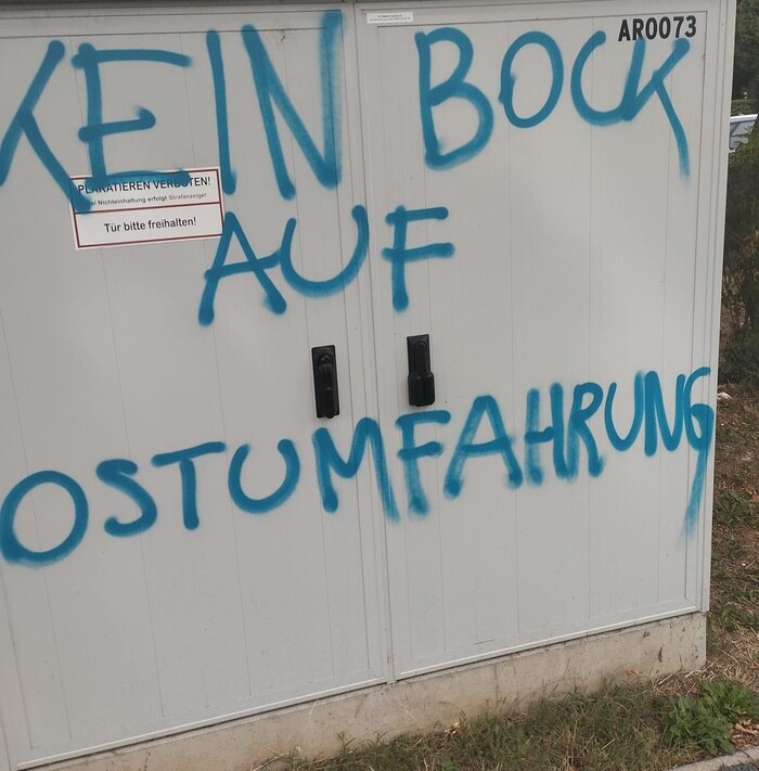 Switch boxes and other facilities were also graffitied.