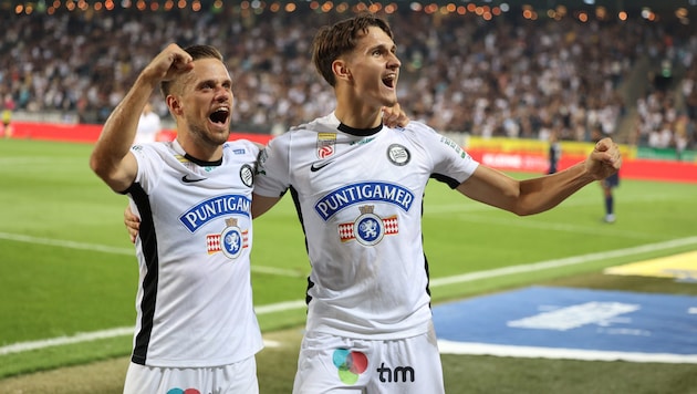 Sturm Graz holte einen 0:2-Rückstand auf und jubelte am Ende über drei Punkte! (Bild: GEPA/GEPA pictures)