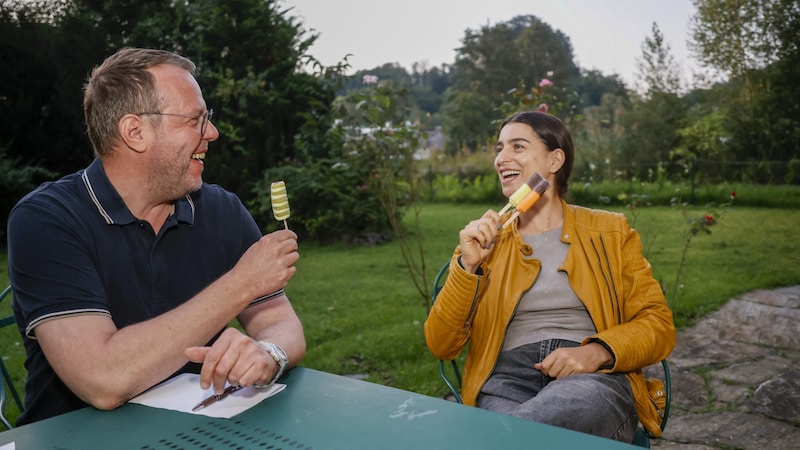 Asmik Grigorian im Gespräch mit „Krone“-Kulturredakteur Stefan Musil. (Bild: Markus Tschepp)