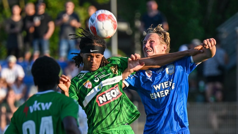 Namory Cisse (center) is currently Lustenau's goal guarantee. (Bild: GEPA pictures)