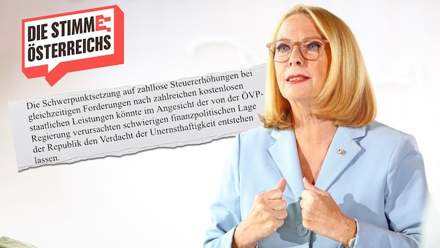 In her letter, Bures criticized the focus on "countless tax increases". (Bild: Krone KREATIV/Rene Walentin)