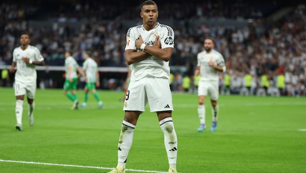 Kylian Mbappe jubelt im Bernabeu. (Bild: AFP/Thomas COEX)