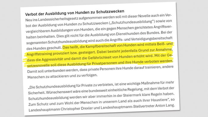 In der Aussendung vom 05. August ist von einem Verbot die Rede. Die Worte von gestern ...