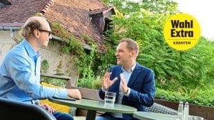 Philip Kucher (re.) legt Wert auf respektvollen Umgang mit anderen Parteien. (Bild: Evelyn Hronek/EVELYN HRONEK)