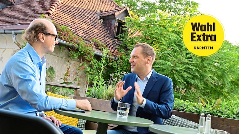 Philip Kucher, SPÖ Club Chairman in the National Council and top candidate in Carinthia, warned against an FPÖ-ÖVP coalition and talked about projects that have been implemented for Carinthia. (Bild: Evelyn Hronek/EVELYN HRONEK)