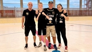 Lederhas, Fabio Rabel (14), Pospichal und Denise Stonajev (18) im Sportzentrum. (Bild: Grammer Karl/Karl Grammer)