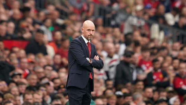 Erik ten Hag ist angezählt. (Bild: AP ( via APA) Austria Presse Agentur/ASSOCIATED PRESS)