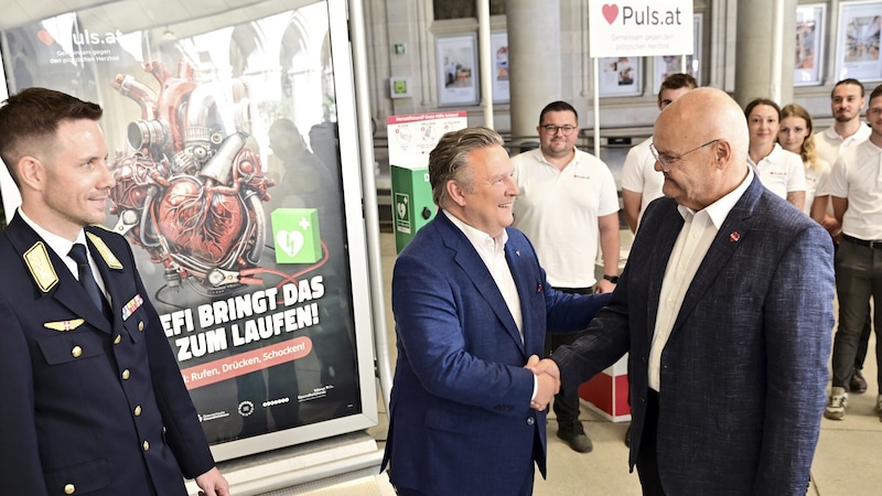 Krammel, Ludwig und Kopietz bei der Präsentation der neuen Mutmach-Kampagne (Bild: Stadt Wien / Christian Jobst)