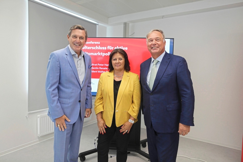 Stadtrat Peter Hanke, AK-Chefin Renate Anderl und Walter Ruck von Wiens Wirtschaft sehen den Bund in der Pflicht. (Bild: Bartel Gerhard/Gerhard Bartel)