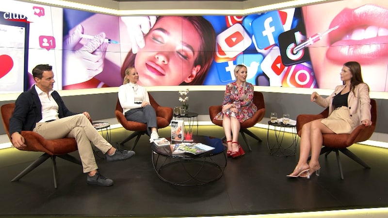 Lebhafte Diskussion über Social Media und Schönheit im aktuellen „CLUB 3“ mit Rolf Bartsch, Petra Lisec, Lydia Kelovitz und Tanja Pfaffeneder. (Bild: krone.tv)