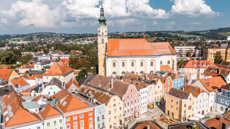 The aerial photo shows the Silberzeile from above. (Bild: Pressefoto Scharinger © Daniel Scharinger)