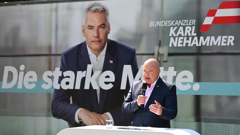 ÖVP General Secretary Christian Stocker hopes for 1st place (Bild: APA/HELMUT FOHRINGER)