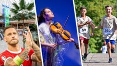 Geburtstagsfeier, Konzertabend oder Charity-Lauf? Unterhaltung ist garantiert! (Bild: Krone KREATIV/Wolfgang Spitzbart, GEPA pictures/Johannes Friedl, Harald Dostal, Kasseler Musiktage/Bernd Schölzchen)