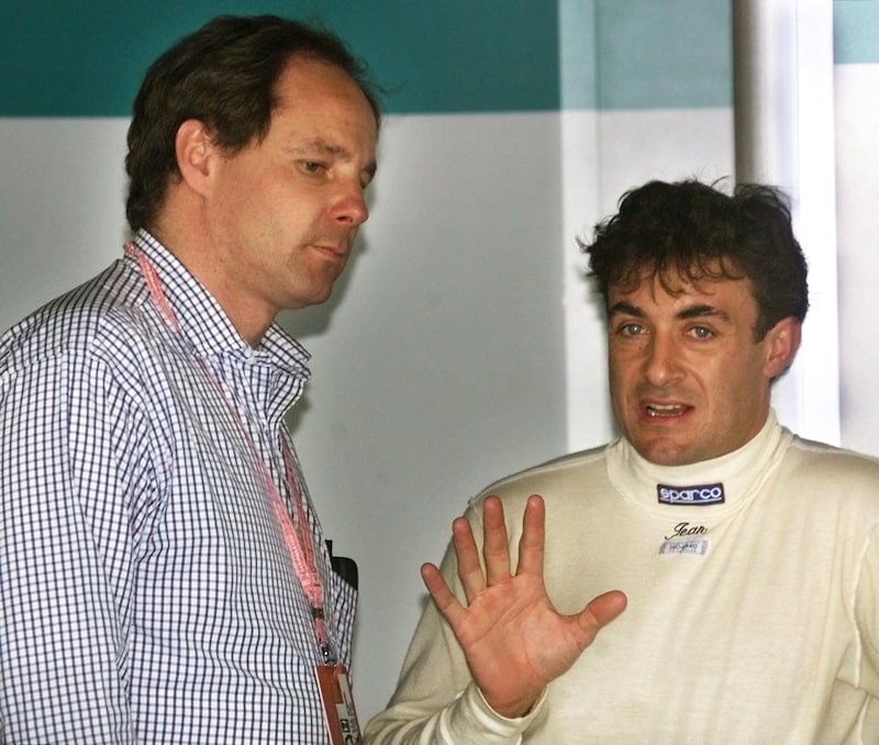 Gerhard Berger (links) und Jean Alesi (Bild: AFP/PATRICK HERTZOG / AFP)