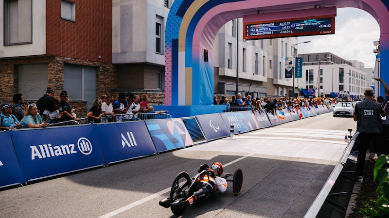 Thomas Frühwirth at the finish (Bild: GEPA/GEPA pictures)